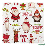 Napkins, Lunch, 3-Ply, Merry Christmas, 13 x 13 Inch,1 - 500 COUNT