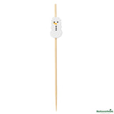 Skewers, 3.50 Inch, Bamboo, White, Snowman,10 - 100 COUNT