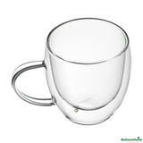 Cups, Coffee, 8 Ounce, Glass, Double Wall, with Handle,6 - 2 COUNT