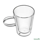 Mugs, 5 Ounce, Glass, Double Wall, with Handle,6 - 2 COUNT