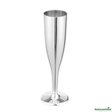 Flutes, Champagne, RW Base 5 Ounce, Plastic, Mirrored, 2 x 2 x 8 Inch,4 - 25 COUNT