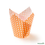 Cups, Baking, 1.7 Ounce, Paper, Hot Orange Polka Dot, Petal, 1.7 Ounce,1 - 200 COUNT