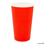 Cups, Hot, 16 Ounce, Paper, Red, Ripple Wall, 16 Ounce,1 - 500 COUNT