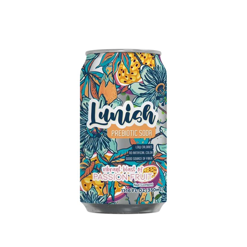 Soft Drink, Prebiotic, Passion Fruit, Single-Serve Can,12 - 330 ML