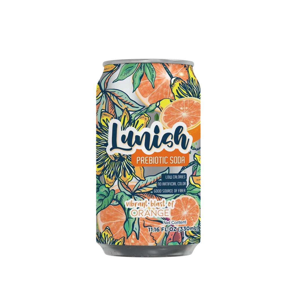 Soft Drink, Prebiotic, Orange, Single-Serve Can,12 - 330 ML