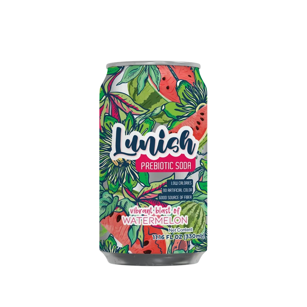 Soft Drink, Prebiotic, Watermelon, Single-Serve Can,12 - 330 ML