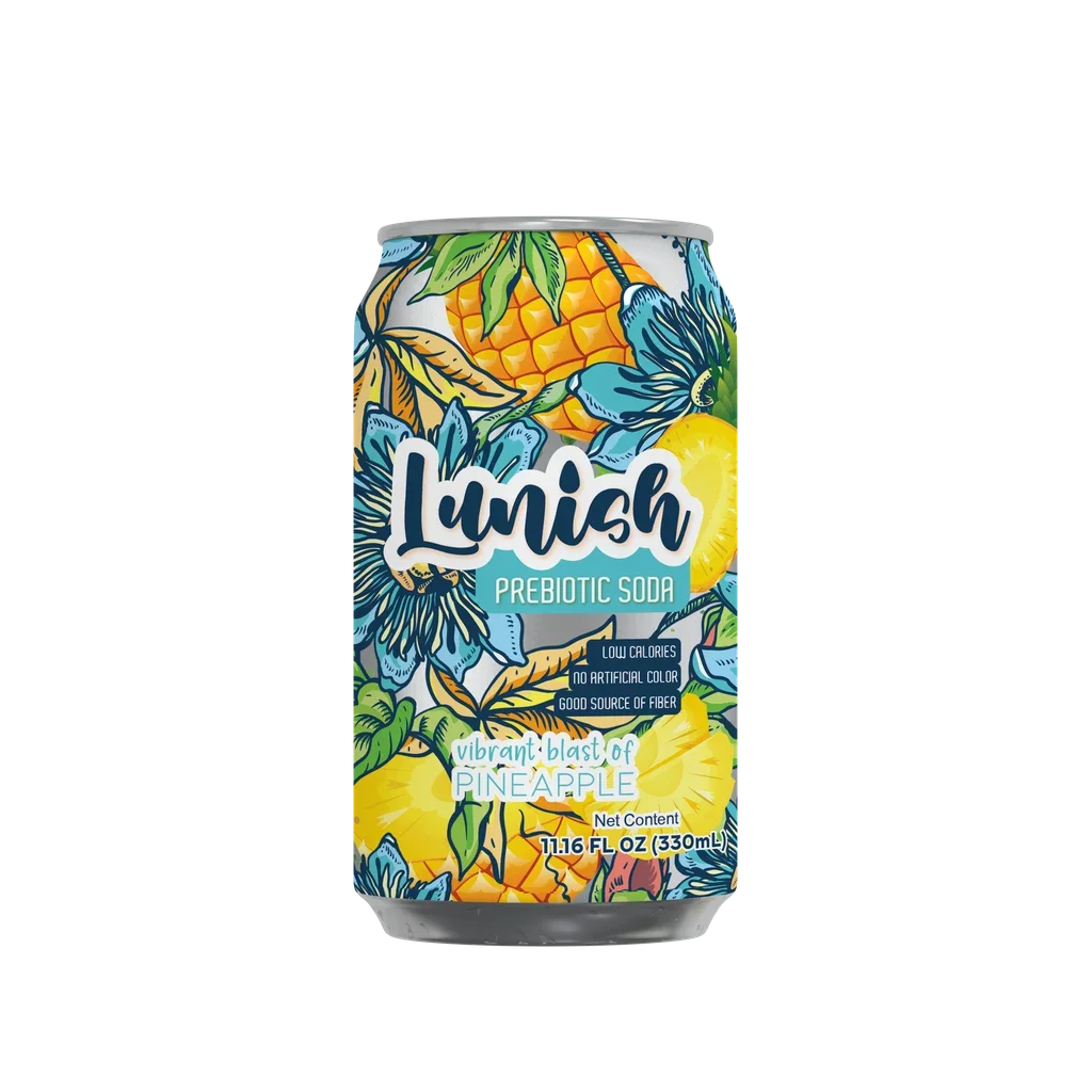 Soft Drink, Prebiotic, Pineapple, Single-Serve Can,12 - 330 ML