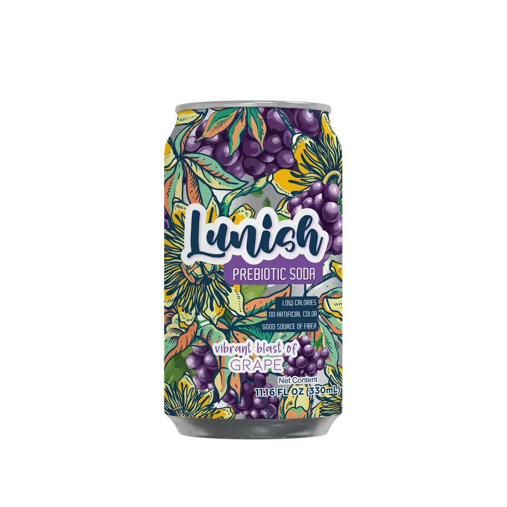 Soft Drink, Prebiotic, Grape, Single-Serve Can, 330 Milliliter,6 - 4 COUNT