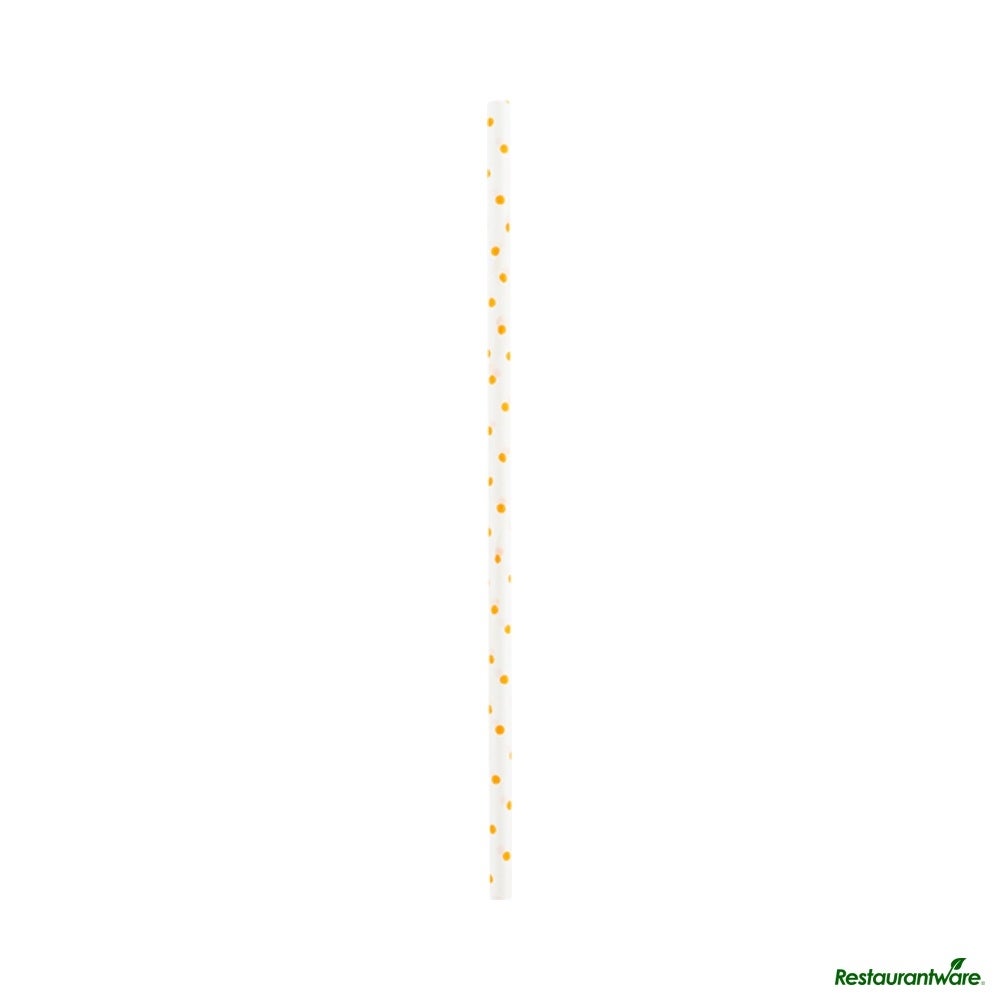 Cake Pop & Lollipop Stick, 6 x 0.16 Inch, Paper, Orange Polka Dot,25 - 1 EACH