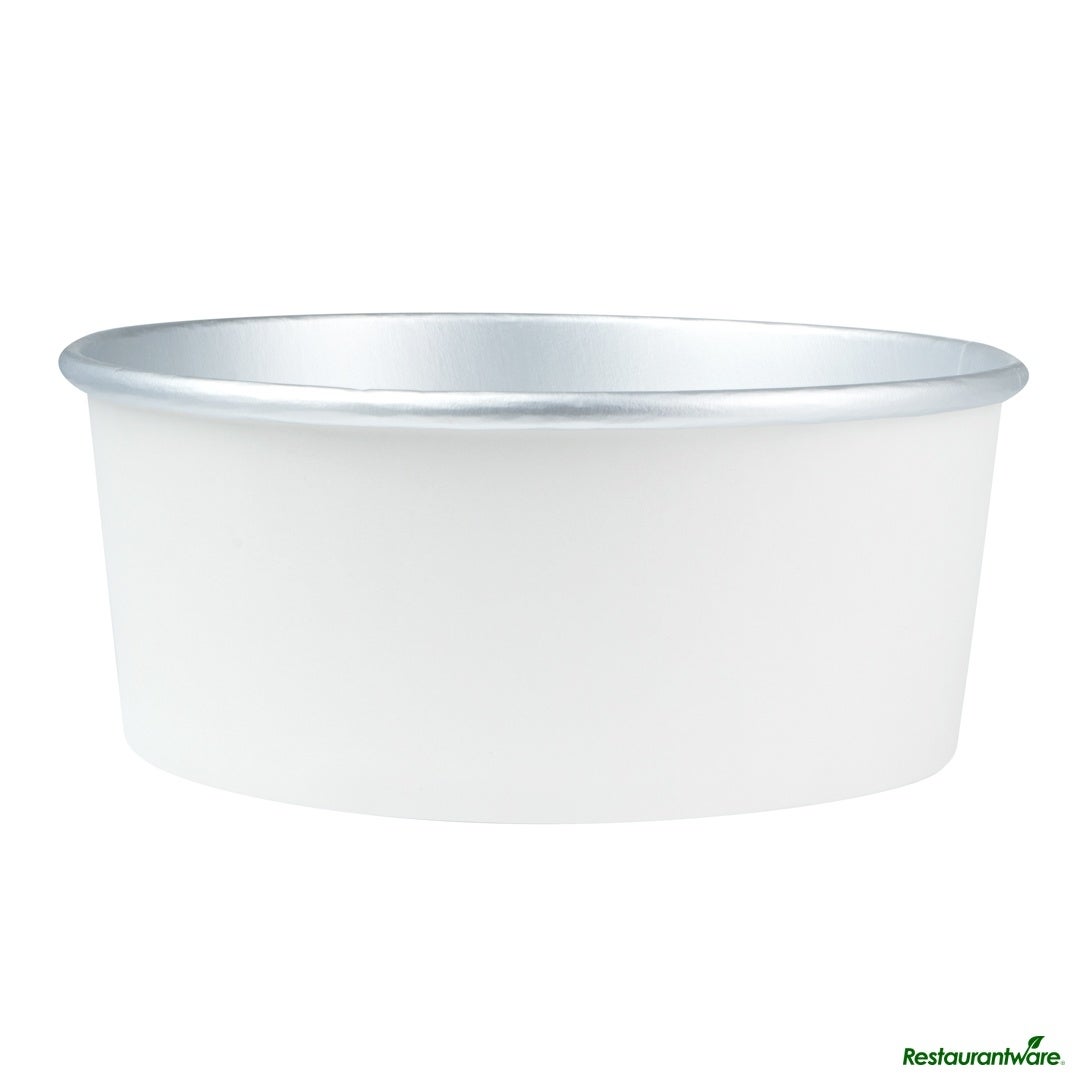 Containers, Take-Out, Foil Lux 25 Ounce, Paper, White, 6 x 6 x 2.25 Inch,50 - 1 EACH