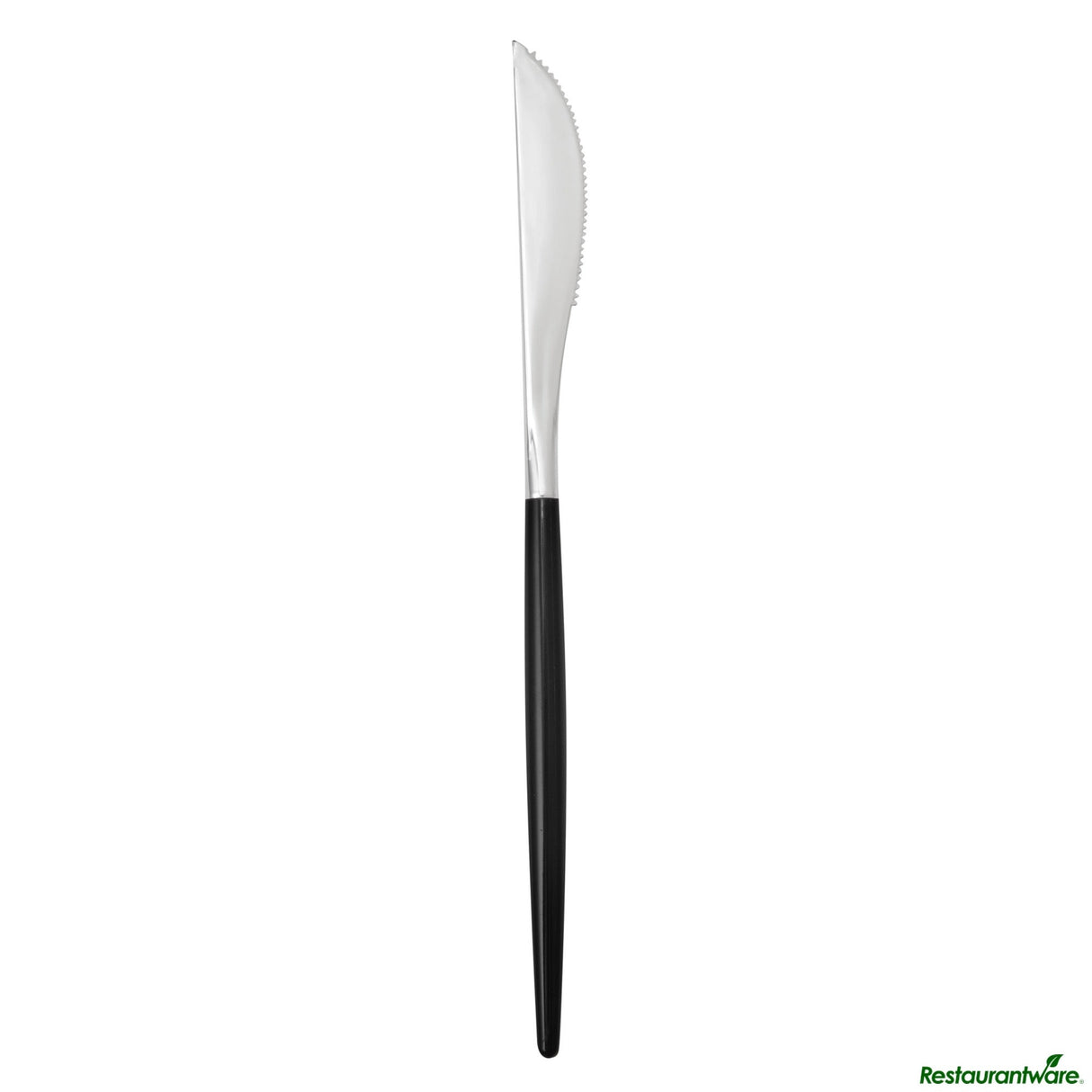 Knives, Moderna 7.75 Inch, Plastic, Silver, Black Handle,50 - 1 EACH