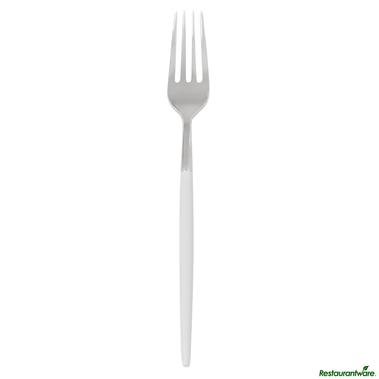 Forks, Moderna 7.50 Inch, Plastic, Silver, White Handle,50 - 1 EACH