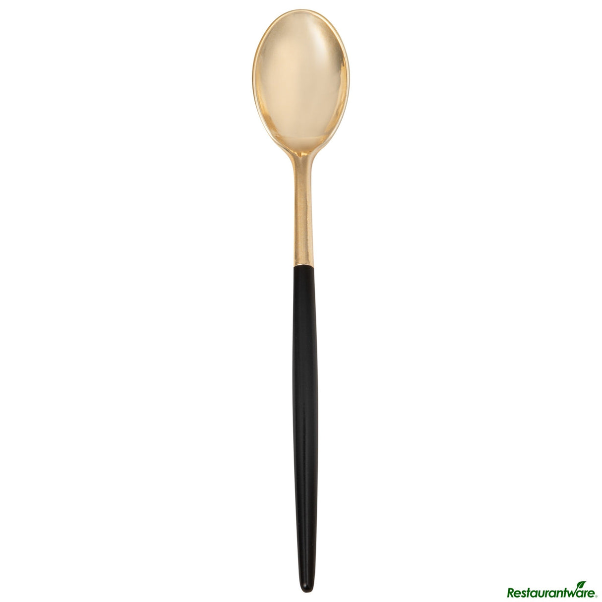 Spoons, Moderna 7.75 Inch, Plastic, Gold, Black Handle,50 - 1 EACH