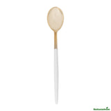 Spoons, Moderna 7.75 Inch, Plastic, Gold, White Handle,50 - 1 EACH