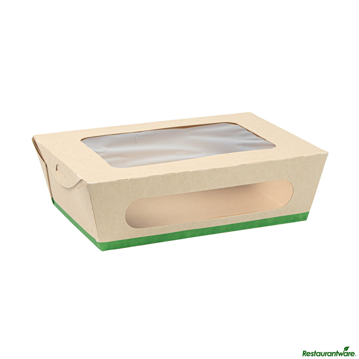 Boxes, Lunch, 57 Ounce, PLA-Lined Bamboo Paper, 8 x 5.5 x 2.5 Inch, Compostable, with Windows,50 - 1 EACH