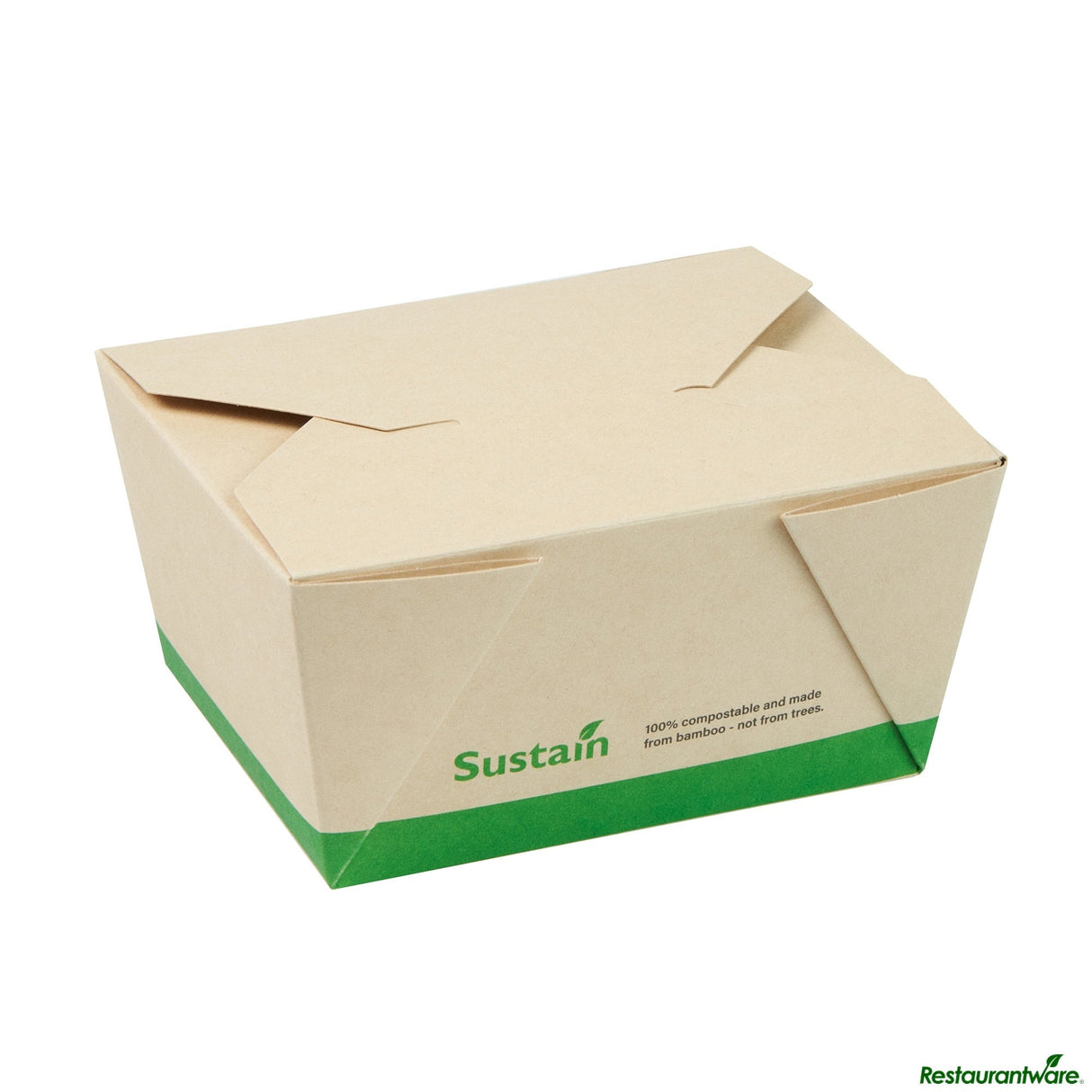 Containers, Take-Out, 30 Ounce, PLA-Lined Bamboo Paper, 5 x 4 x 2.5 Inch, Rectangle, Compostable,50 - 1 EACH