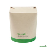 Containers, Noodle Take-Out, Sustain 32 Ounce, PLA-Lined Bamboo Paper, 4 x 3.50 x 4.50 Inch, Round,50 - 1 EACH