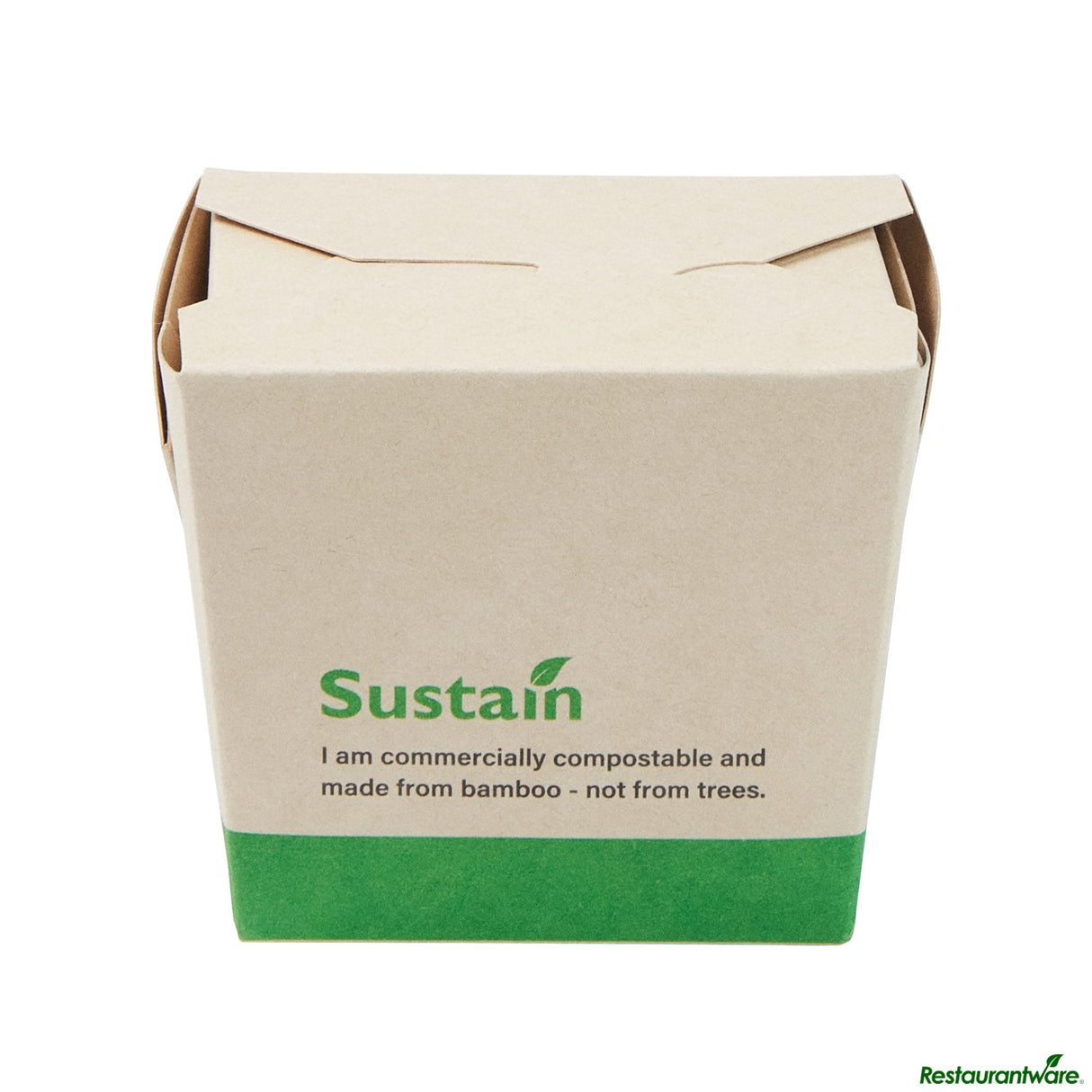 Containers, Noodle Take-Out, Sustain 8 Ounce, PLA-Lined Bamboo Paper, 2.75 x 2.25 x 2.50 Inch, Square,50 - 1 EACH