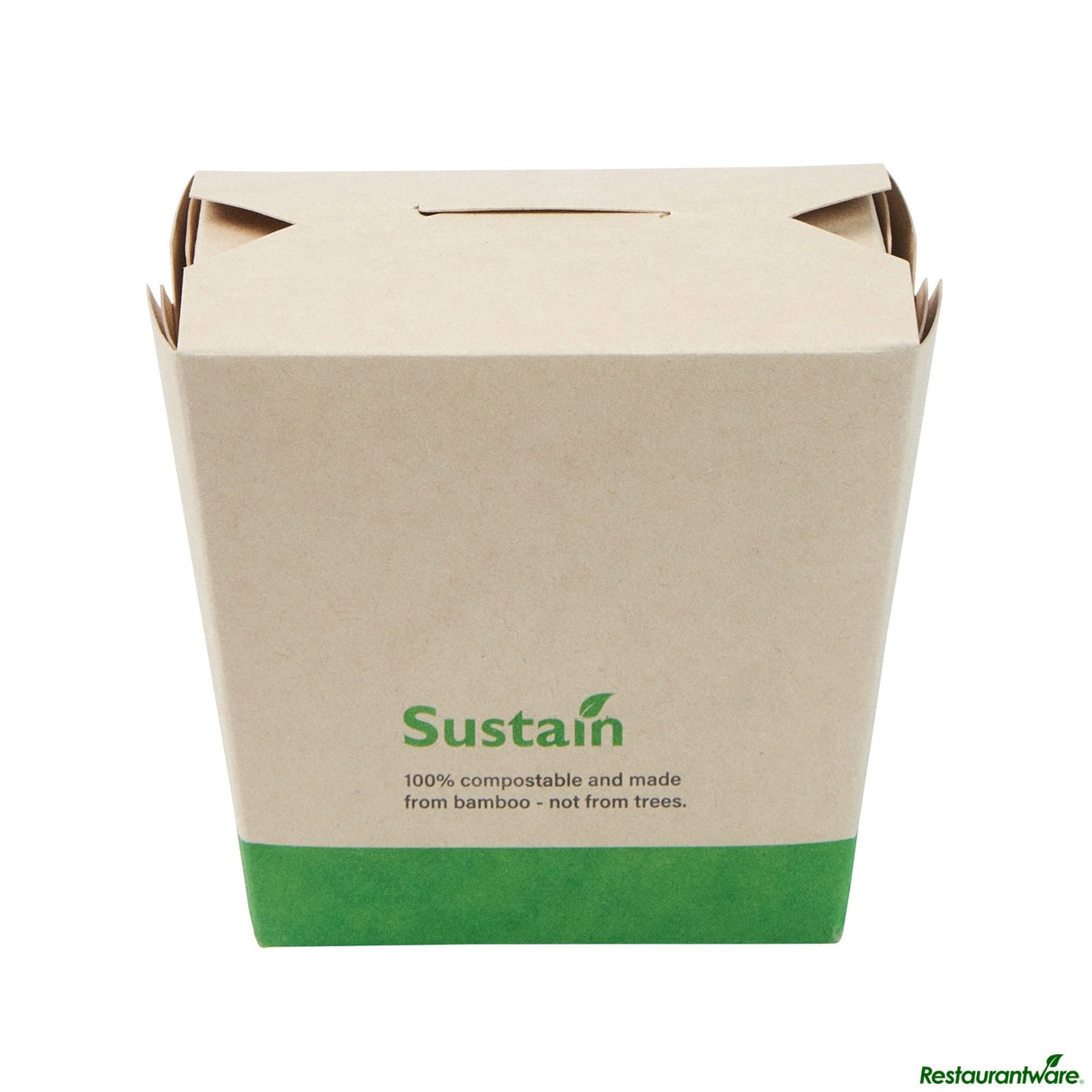 Containers, Noodle Take-Out, Sustain 16 Ounce, PLA-Lined Bamboo Paper, 3.50 x 3 x 3.25 Inch, Square,50 - 1 EACH