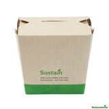 Containers, Noodle Take-Out, Sustain 16 Ounce, PLA-Lined Bamboo Paper, 3.50 x 3 x 3.25 Inch, Square,50 - 1 EACH