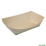 Boats, 6.5 x 3.75 x 2.25 Inch, PLA-Lined Bamboo Paper, 2 Pound, Compostable,50 - 1 EACH