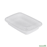 Boxes, To Go, Asporto 16 Ounce, Microwavable Plastic, White, 7.75 x 5.50 x 1.50 Inch, includes Clear Lid,50 - 1 EACH