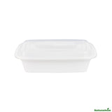 Boxes, To Go, Asporto 38 Ounce, Microwavable Plastic, White, 8.75 x 6 x 2 Inch, includes Clear Lid,50 - 1 EACH