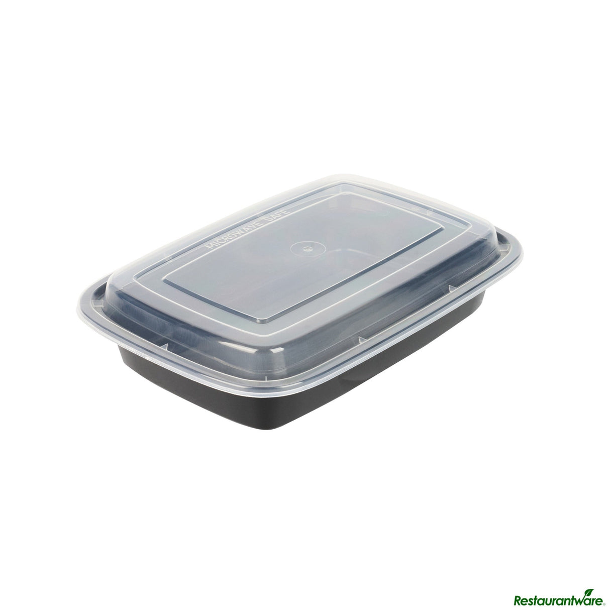 Boxes, To Go, Asporto 28 Ounce, Microwavable Plastic, Black, 8.75 x 6 x 1.50 Inch, includes Clear Lid,50 - 1 EACH