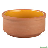 Bowls, Cazuela, Terra Tek 3 Ounce, Terracotta, Yellow Glazed Interior, 3.25 x 3.25 x 1.50 Inch, Oven-Safe,2 - 1 EACH