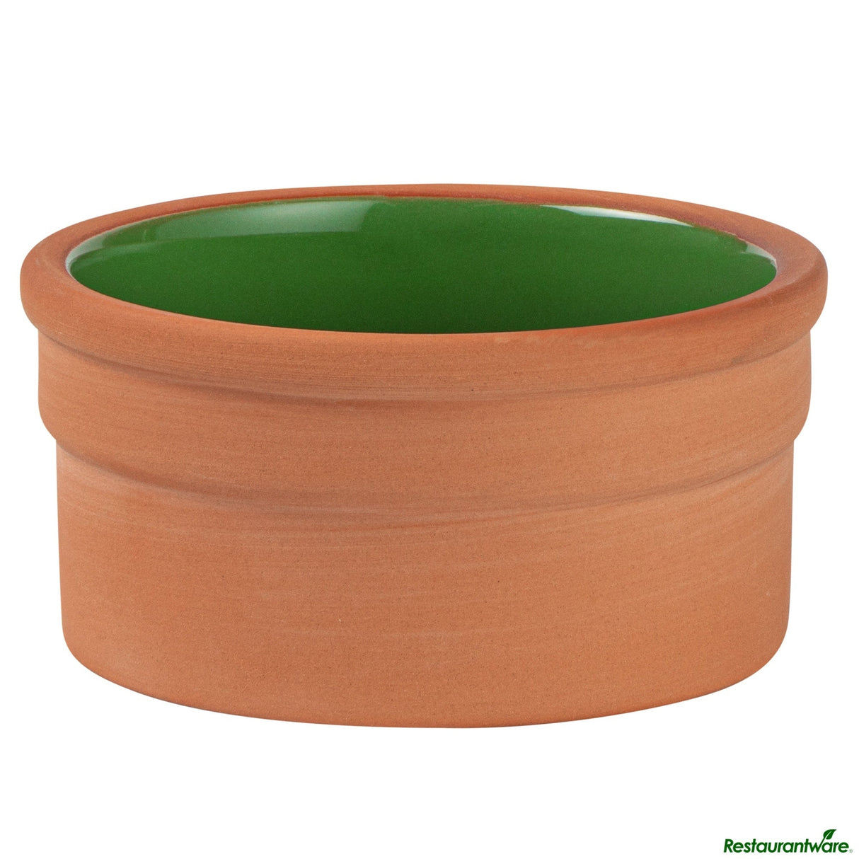 Bowls, Cazuela, Terra Tek 5 Ounce, Terracotta, Green Glazed Interior, 3.75 x 3.75 x 1.75 Inch, Oven-Safe,2 - 1 EACH