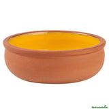Bowls, Cazuela, Terra Tek 7 Ounce, Terracotta, Yellow Glazed Interior, 4.50 x 4.50 x 1.50 Inch, Oven-Safe,2 - 1 EACH
