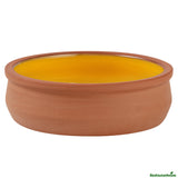 Bowls, Cazuela, Terra Tek 9 Ounce, Terracotta, Yellow Glazed Interior, 4.75 x 4.75 x 1.50 Inch, Oven-Safe,2 - 1 EACH