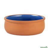 Bowls, Cazuela, Terra Tek 17 Ounce, Terracotta, Blue Glazed Interior, 5.75 x 5.75 x 2 Inch, Oven-Safe,2 - 1 EACH