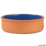 Bowls, Cazuela, Terra Tek 34 Ounce, Terracotta, Blue Glazed Interior, 7.50 x 7.50 x 2.25 Inch, Oven-Safe,2 - 1 EACH