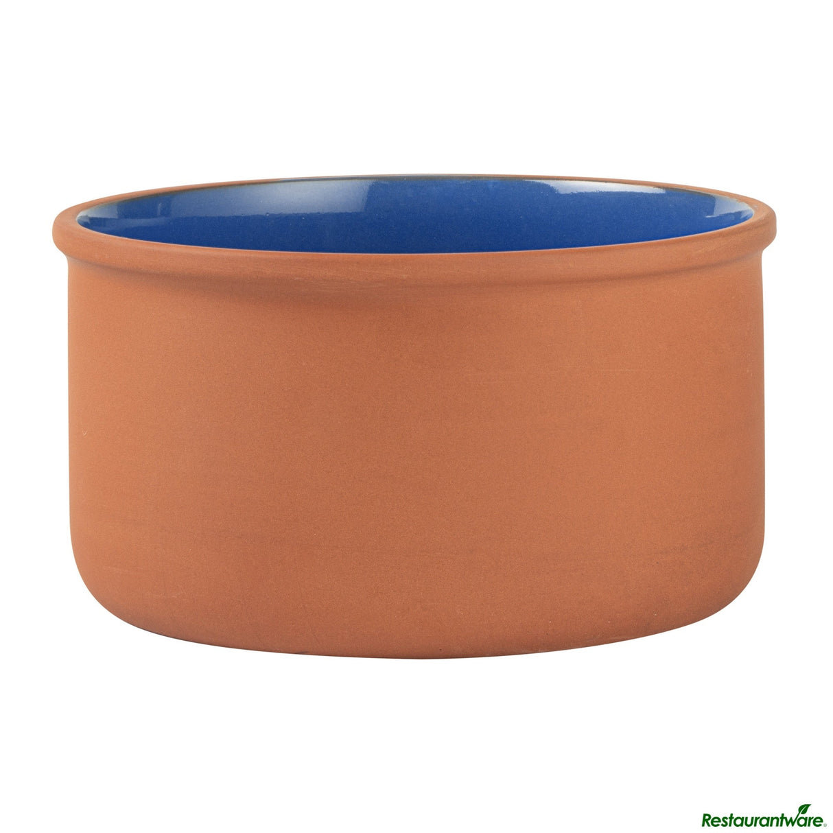 Bowls, Cazuela, Terra Tek 68 Ounce, Terracotta, Blue Glazed Interior, 7.50 x 7.50 x 4 Inch, Oven-Safe,2 - 1 EACH