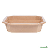 Containers, 2-Compartment, Sustain 41 Ounce, PLA-Lined Paper, Kraft, 7.75 x 7.75 x 2 Inch, Octagonal,25 - 1 EACH