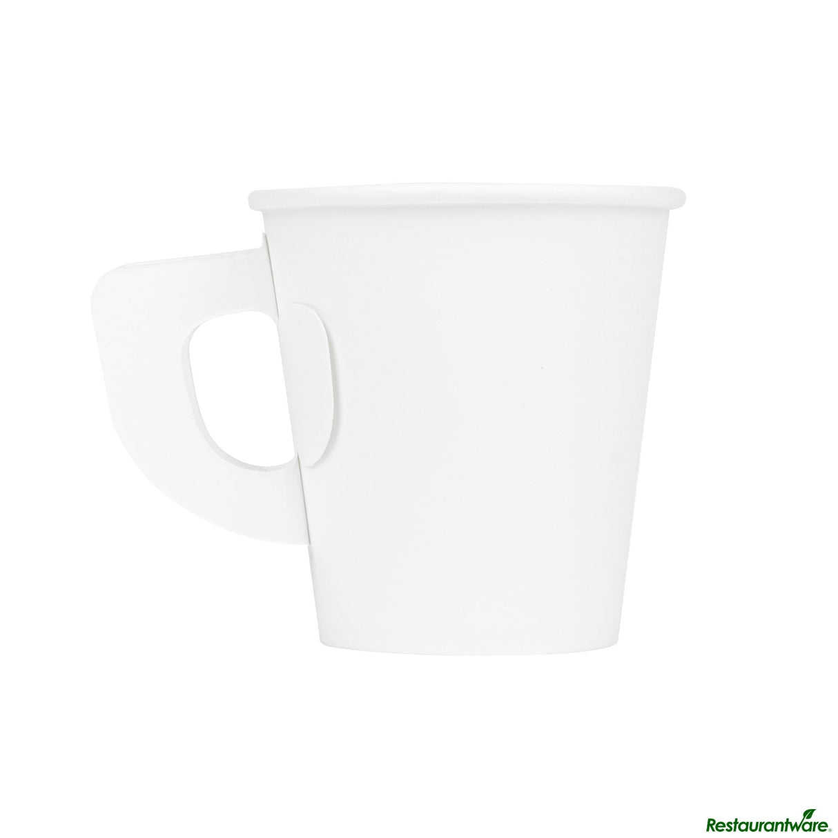 Cups, Coffee, Restpresso 7 Ounce, Paper, White, 2.75 x 2.75 x 3 Inch, with Handle,100 - 1 EACH
