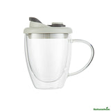 Mugs, Travel, Forma Professional, 12 Ounce, Double-Wall, Borosilicate, includes Gray Lid, with Handle,1 - 2 PIECE
