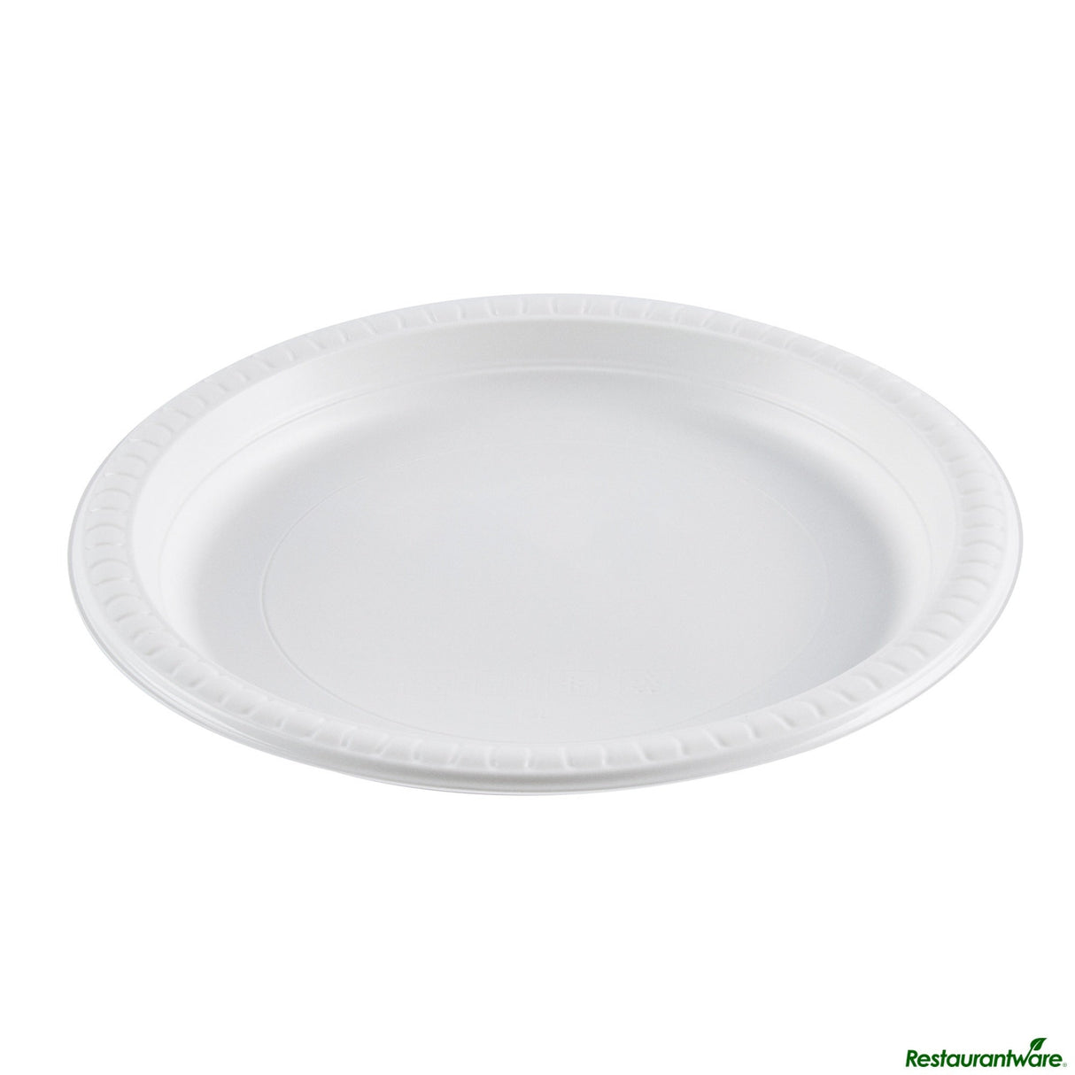 Plates, RW Base 9 x 9 x 0.75 Inch, Microwavable Plastic, White, Round,50 - 1 EACH