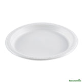 Plates, RW Base 9 x 9 x 0.75 Inch, Microwavable Plastic, White, Round,50 - 1 EACH