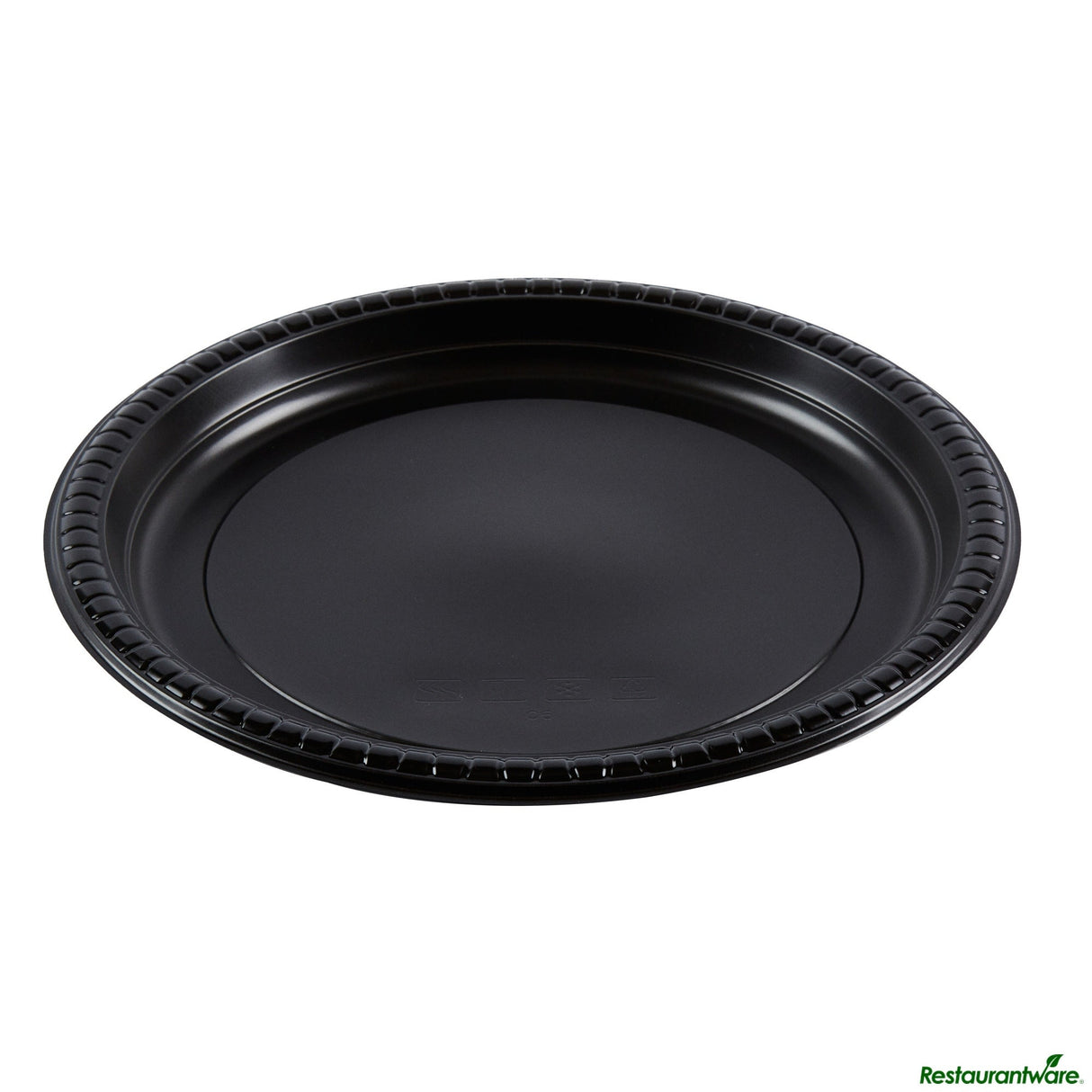 Plates, RW Base 10.25 x 10.25 x 0.75 Inch, Microwavable Plastic, Black, Round,50 - 1 EACH