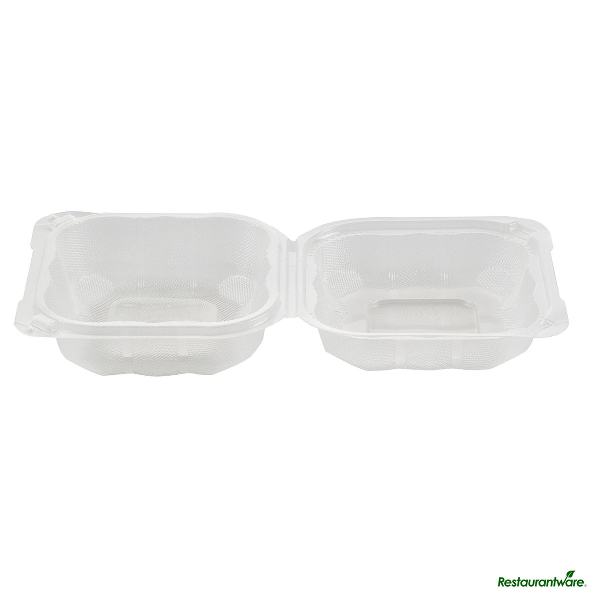 Containers, RW Base 13 Ounce, Microwavable Plastic, Clear, 5.50 x 5.50 x 2.75 Inch, Anti-Fog Clamshell, Square,50 - 1 EACH