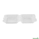 Containers, RW Base 30 Ounce, Microwavable Plastic, Clear, 7.50 x 7.50 x 2.75, Anti-Fog Clamshell, Square,50 - 1 EACH
