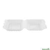 Containers, RW Base 34 Ounce, Microwavable Plastic, Clear, 8 x 8 x 3 Inch, Clamshell, Square,50 - 1 EACH