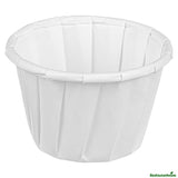 Cups, Souffle Portion, 1.25 Ounce, Paper, White, Compostable,100 - 1 EACH