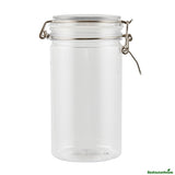 Jars, Storage, Met Lux 32 Ounce, Plastic, Clear, Round, 3.75 x 3.75 x 7.25 Inch, Hinged Lid,2 - 1 EACH