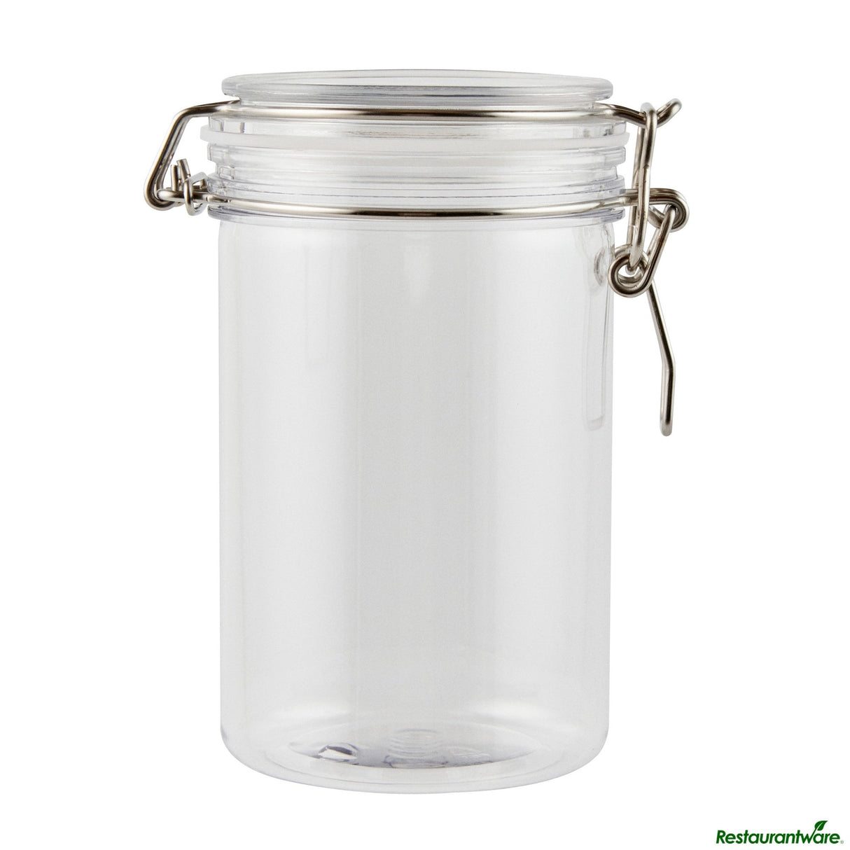 Jars, Storage, Met Lux 24 Ounce, Plastic, Clear, Round, 3.5 x 3.5 x 6 Inch, Hinged Lid,2 - 1 EACH