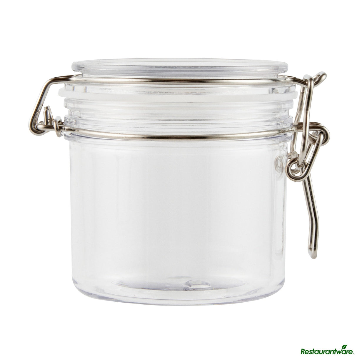 Jars, Storage, Met Lux 12 Ounce, Plastic, Clear, Round, 3.5 x 3.5 x 3.5 Inch, Hinged Lid,2 - 1 EACH