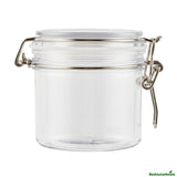 Jars, Storage, Met Lux 12 Ounce, Plastic, Clear, Round, 3.5 x 3.5 x 3.5 Inch, Hinged Lid,2 - 1 EACH