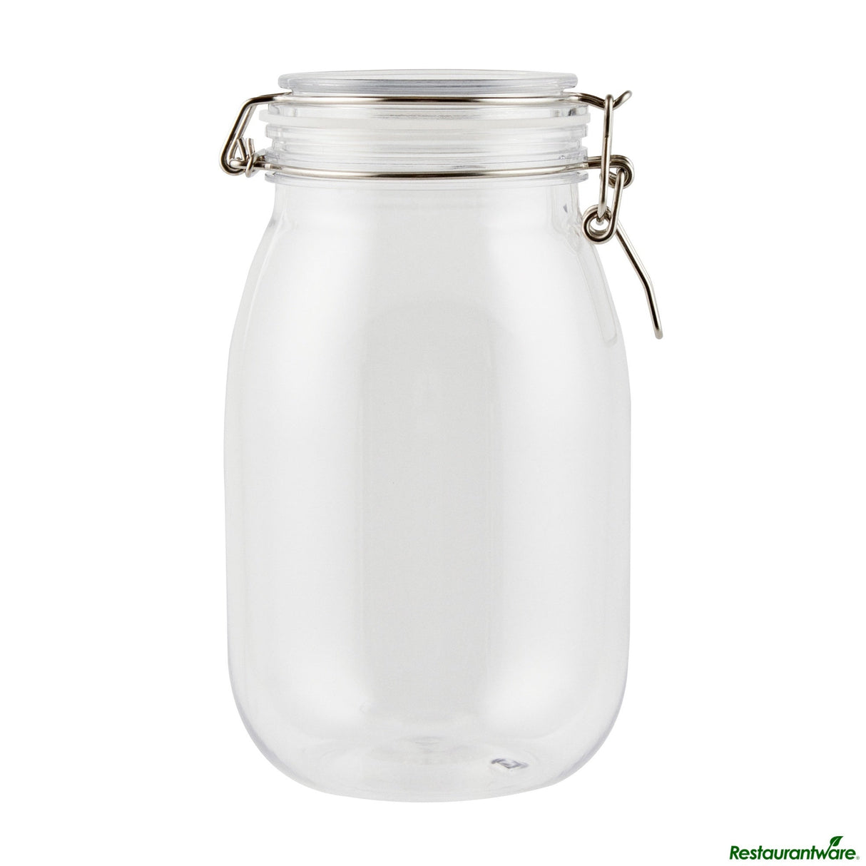 Jars, Storage, Met Lux 56 Ounce, Plastic, Clear, Round, 4.75 x 4.75 x 8.25 Inch, Hinged Lid,2 - 1 EACH
